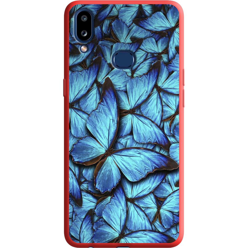 Чехол Boxface Samsung A107 Galaxy A10s лазурные бабочки Красный силикон (37944-up1550-38153)