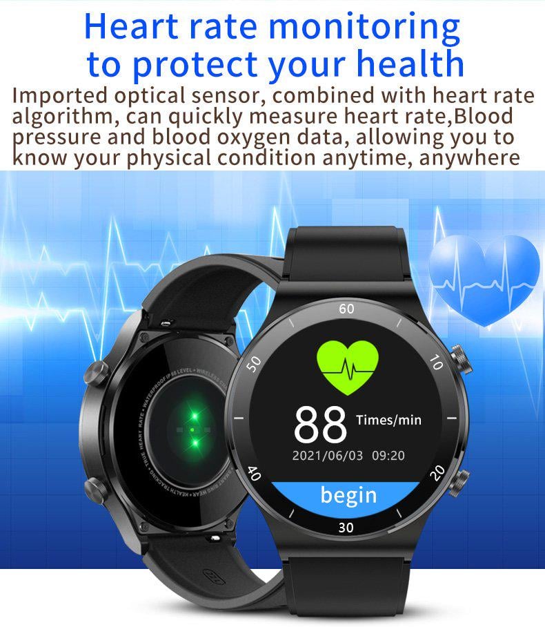 Смарт-годинник Bakeey S6 Pro розмова/тонометр/пульсоксиметр/ЕКГ Black - фото 7 Смарт-годинник Bakeey S6 Pro розмова/тонометр/пульсоксиметр/ЕКГ Black - фото 7