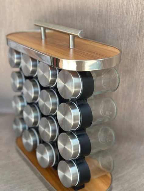 Набір ємностей для спецій на підставці 16 шт. - фото 3 Набір ємностей для спецій на підставці 16 шт. - фото 3