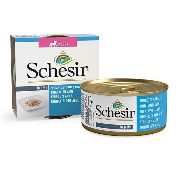 Корм влажный для щенков Schesir Wet Tuna Aloe Puppy тунец из алоэ консервы в желе 150 г (712622)