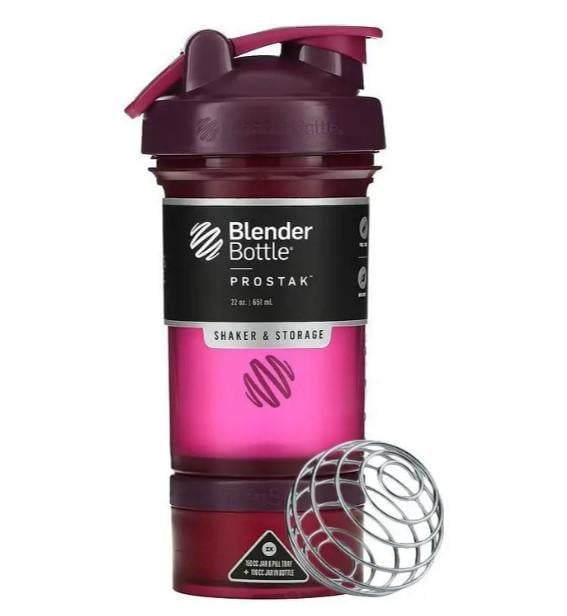 Шейкер спортивный Blender Bottle ProStak 22 oz/650 мл с 2-мя контейнерами Plum (PS 22oz Plum)