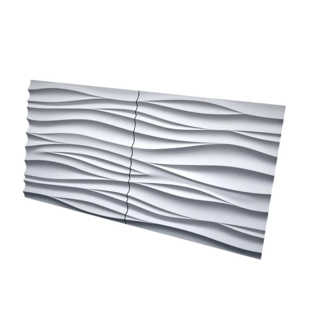 3D-панель гіпсова для стін Шовк під фарбування 600x600x20 мм Білий (30633869)