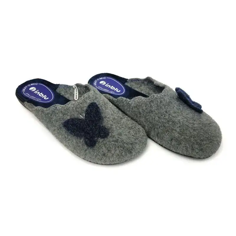 Капці домашні Inblu жіночі повстяні з метеликом 25,5 см р. 41 Сірий  (NC-9B-41)