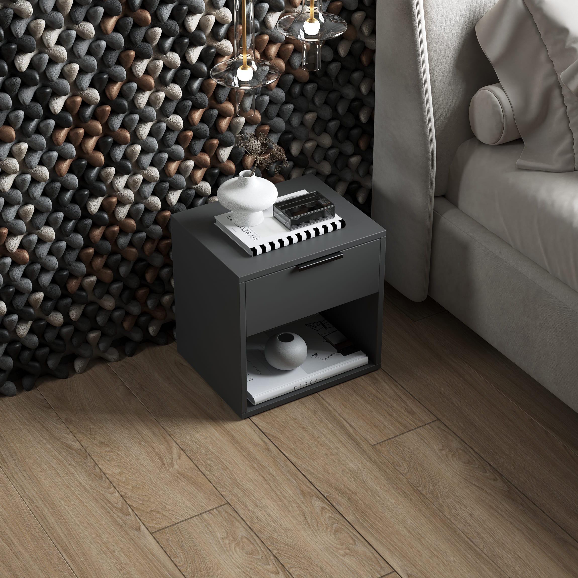 Тумба прикроватная с выдвижным ящиком Антрацит (380610) - фото 1