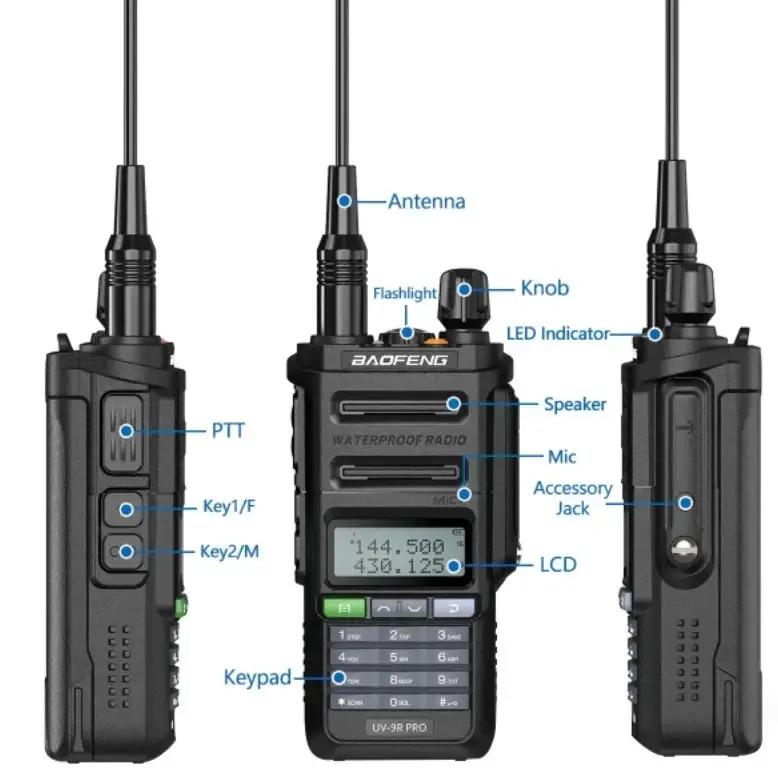 Рація Baofeng UV-9R Pro з вологозахистом двостороння Зелений (659-2) - фото 5