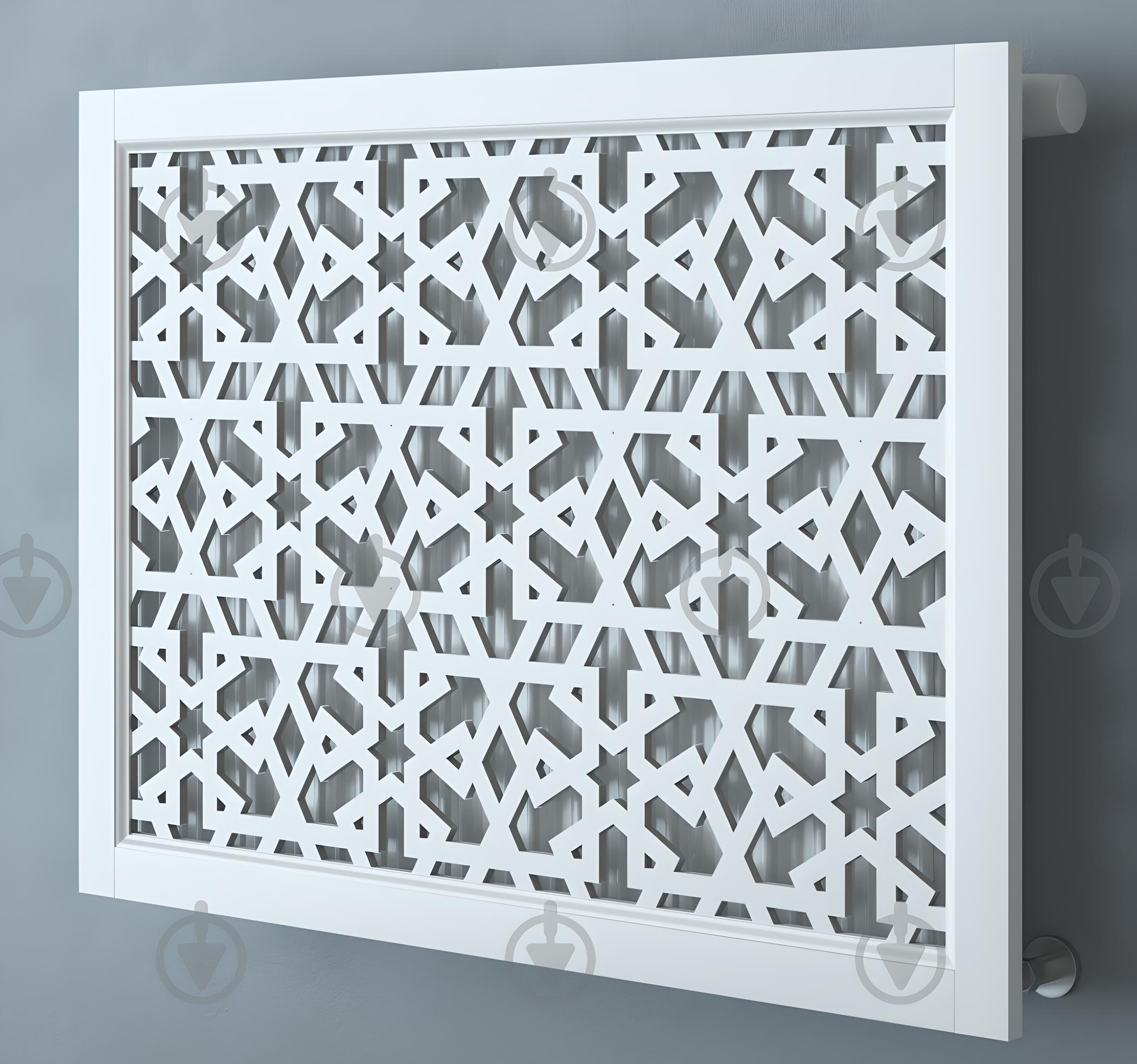 Экран-решетка декоративная на батарею отопления R81-F70 Белый (26498531)