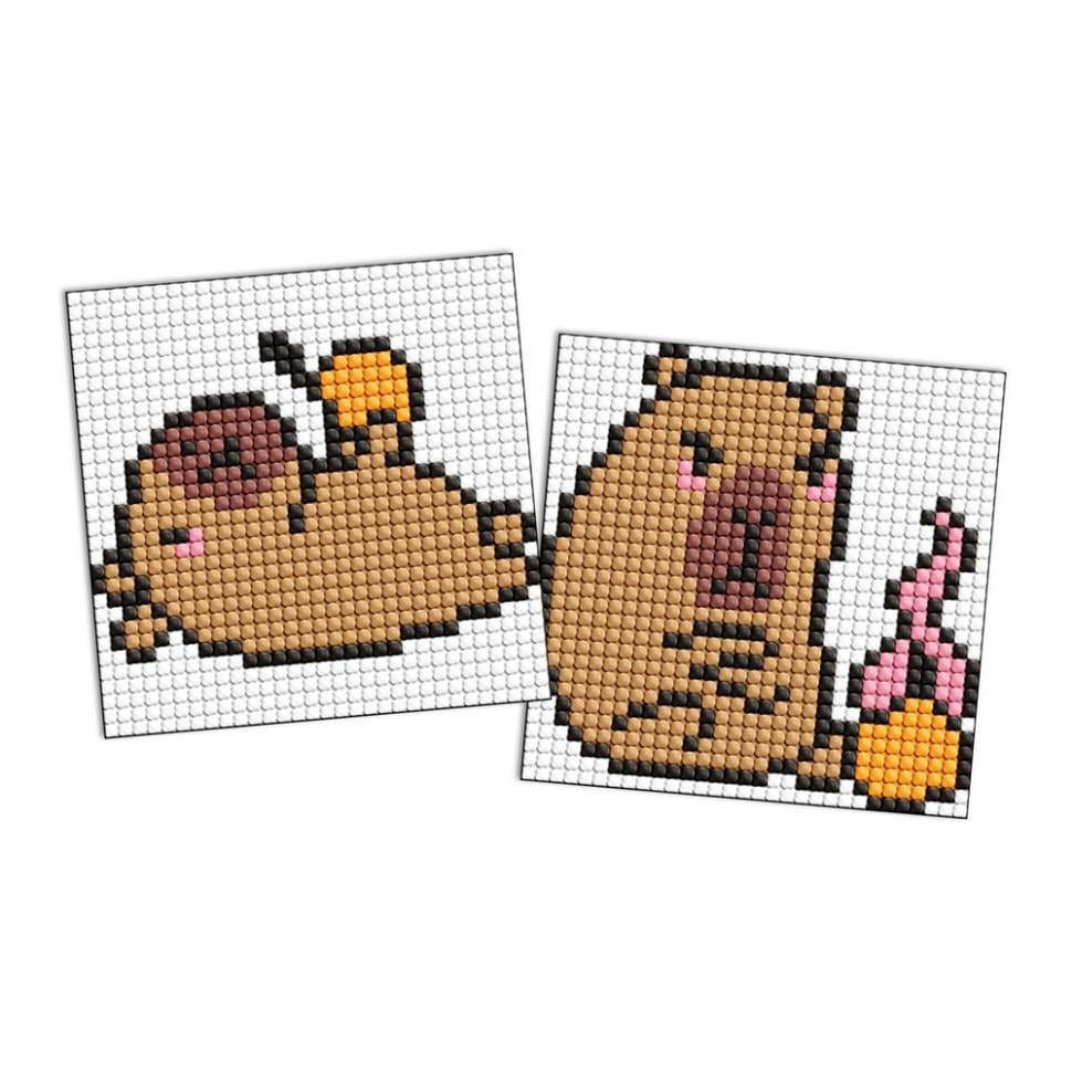 Алмазна мозаїка Капібара Апельсин AMG1169 на самоклеючій основі 9x9 см