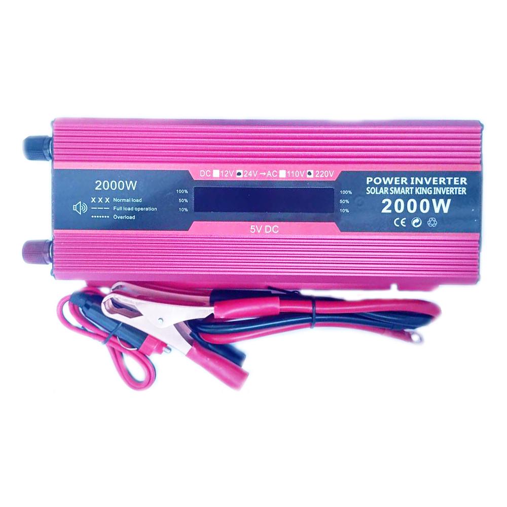 Автомобільний інвертор Solar Smart King Power Inverter 018 c 24V на 220V 2000W модифікована синусоїда Red (11064) - фото 2