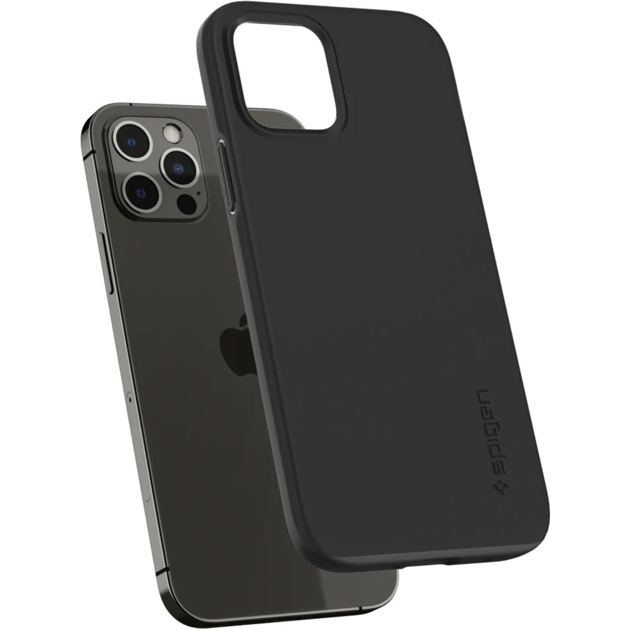 Чехол накладка Spigen Thin Fit Case for iPhone 12/12 Pro Black (ACS01696) - фото 9