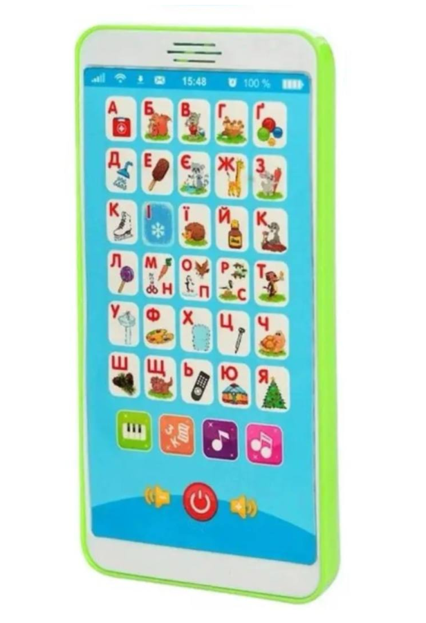 Детский развивающий телефон Limo Toy M 3674 на украинском языке Салатовый (1868183738)