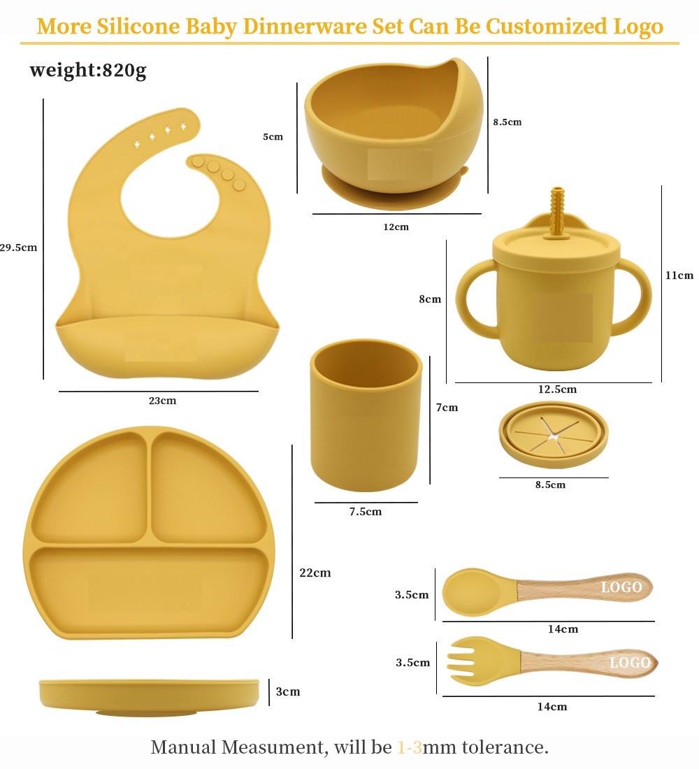 Набір дитячого силіконового посуду на присоску 11 предметів (639501114) - фото 8