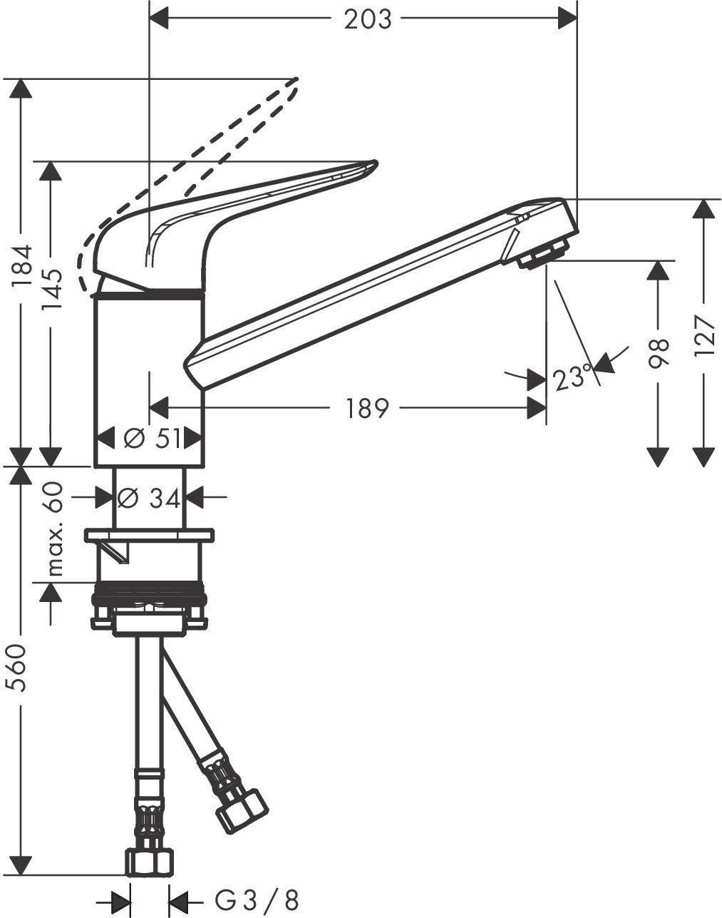 Cмеситель для кухни Hansgrohe Focus M42 71808000 однорычажный Хром (144422) - фото 2