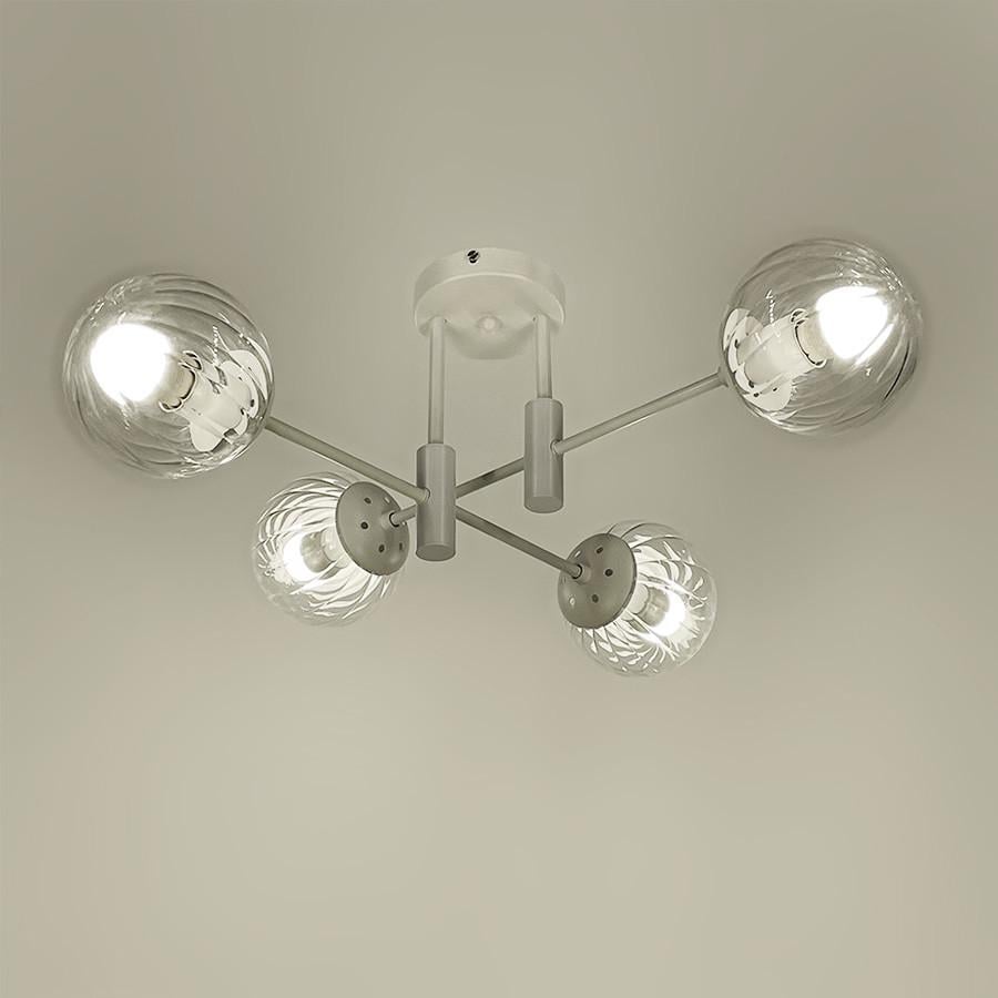 Люстра стельова на 4 прозорих плафони (51797/4 WT+CL) - фото 2 Люстра стельова на 4 прозорих плафони (51797/4 WT+CL) - фото 2