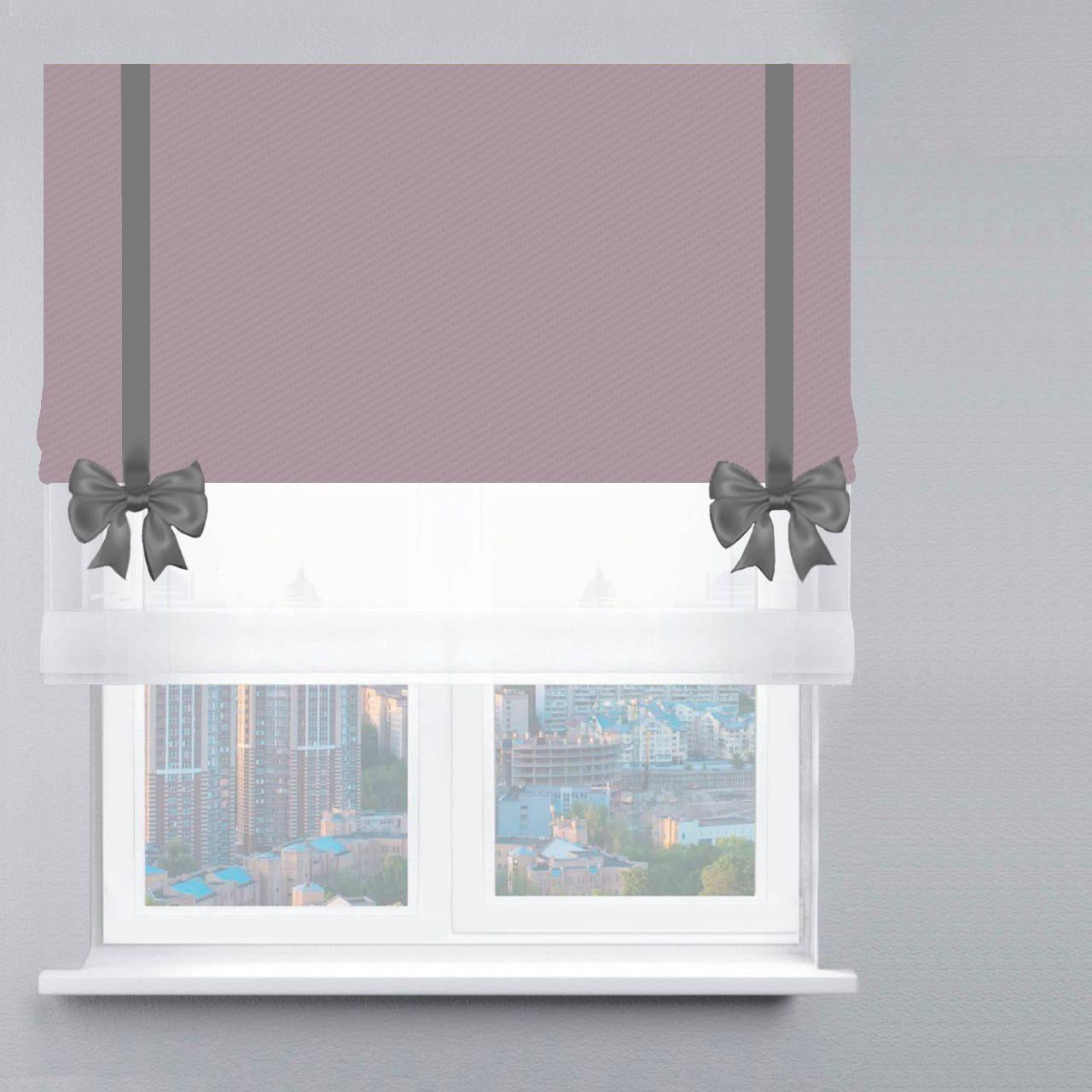 Римская штора день-ночь блэкаут перфект с лентой и бантом 220х170 см Белый/Пудровый