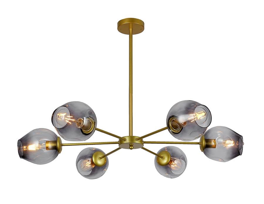 Люстра Levistella 7526039-6 GD+BK Молекула Золотой/Графитный (1887931629)