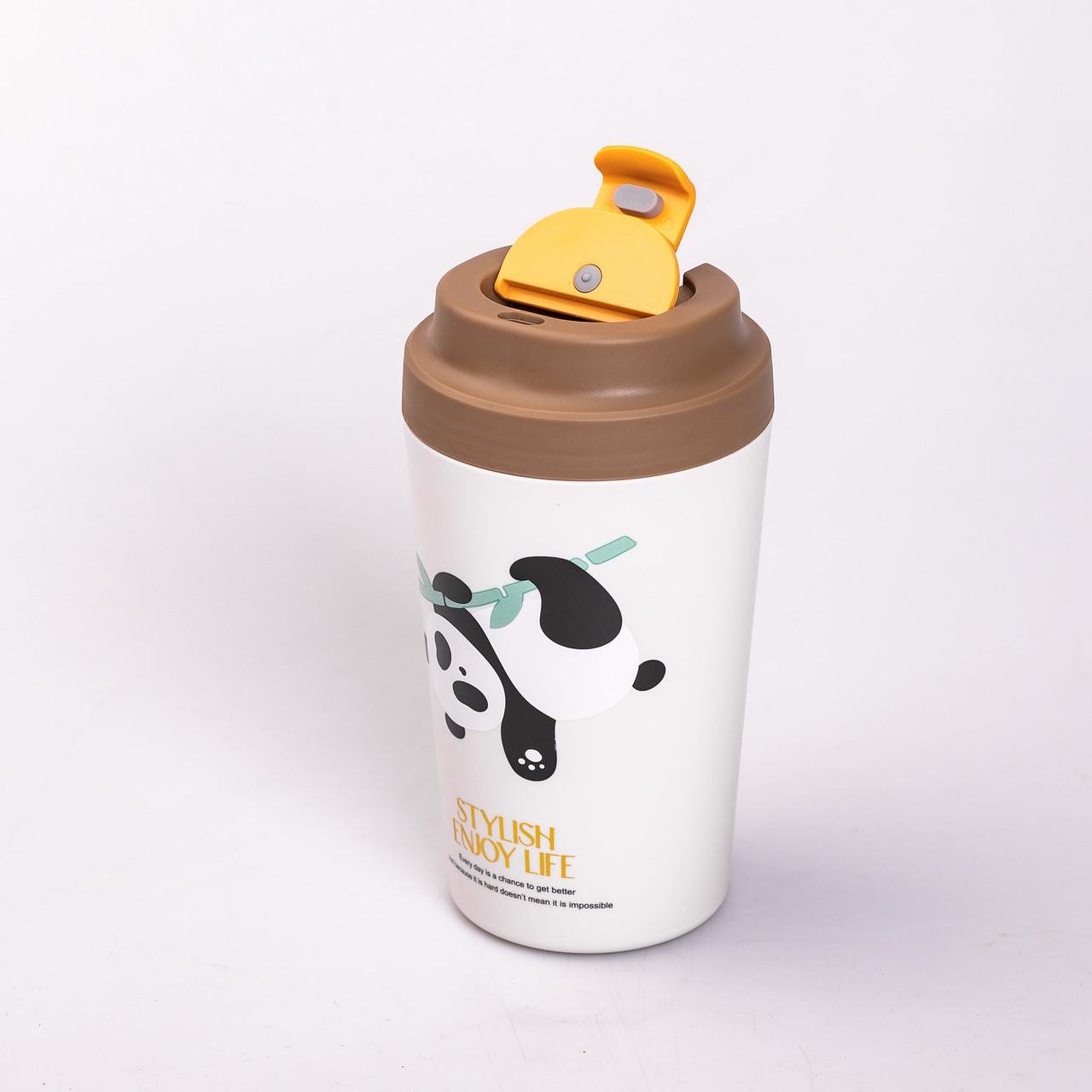 Термокружка Panda с керамической колбой 380 мл Коричневый (HP-14-12BR) - фото 3 Термокружка Panda с керамической колбой 380 мл Коричневый (HP-14-12BR) - фото 3