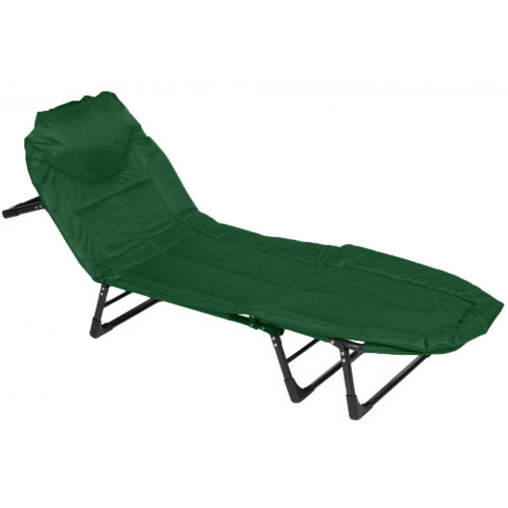Шезлонг Bonro B2002-4 зі сталевим каркасом розкладний до 120 кг Темно-зелений (147-76-42400787)