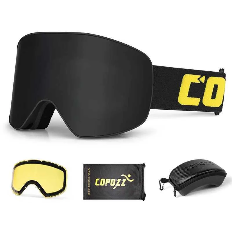 Маска горнолыжная Copozz GOG-2919 Anti-Fog Ski Unisex магнитная защита от ультрафиолета Black (60602)