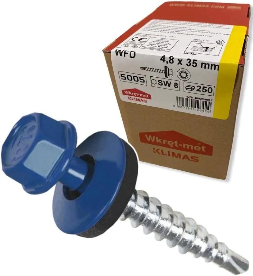 Саморез Wkret-Met для крепления металлического профиля к деревянным конструкциям 250 шт. SDF 4.8x35 (5005)