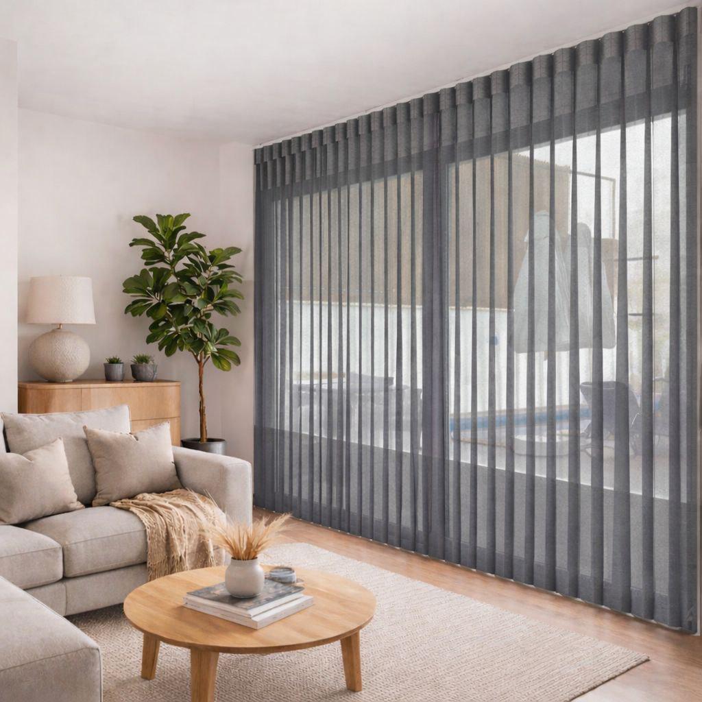 Мультишторы на окно Tulls вертикальные тканевые 120х190 см Темно-серый