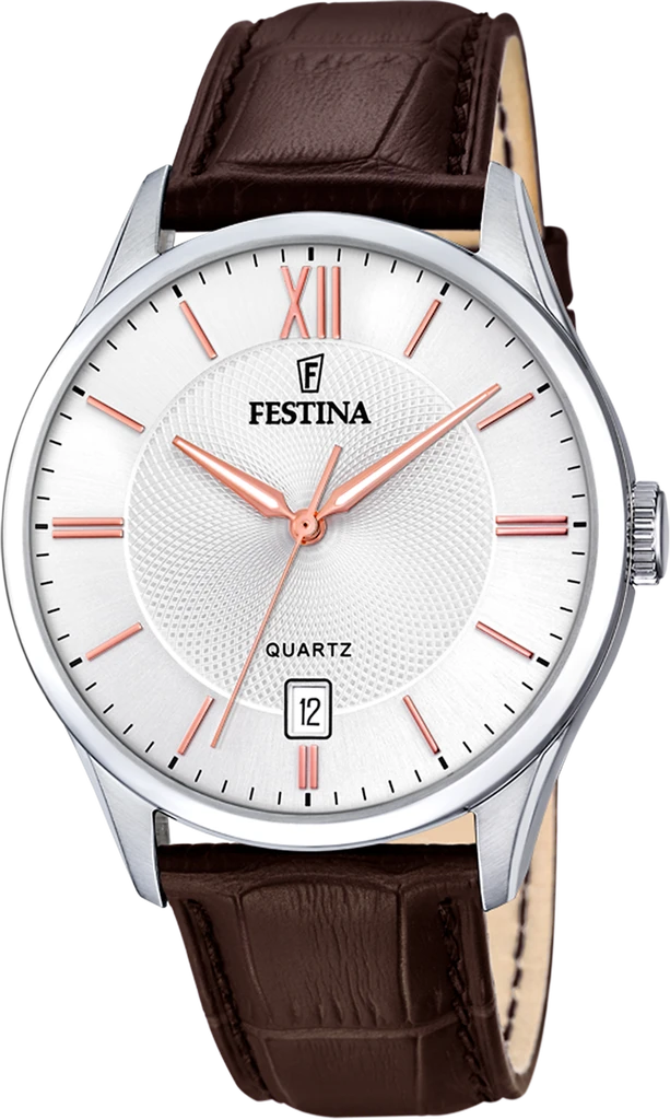Наручные часы мужские Festina F20426/4 Classics со стальным корпусом WR 50 м и белым циферблатом