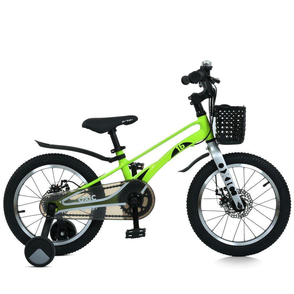 Дитячий велосипед PROF1 Oxic 16" магнієвий з кошиком Зелений - фото 2 Дитячий велосипед PROF1 Oxic 16" магнієвий з кошиком Зелений - фото 2
