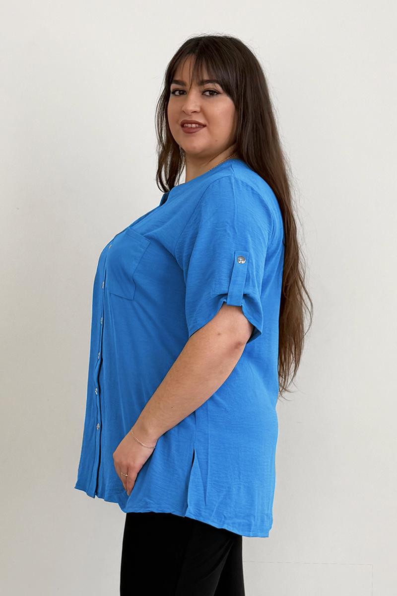 Сорочка PANNI Лада з коротким рукавом р. 60-62 Бірюзовий (Р2508252229) - фото 2 Сорочка PANNI Лада з коротким рукавом р. 60-62 Бірюзовий (Р2508252229) - фото 2