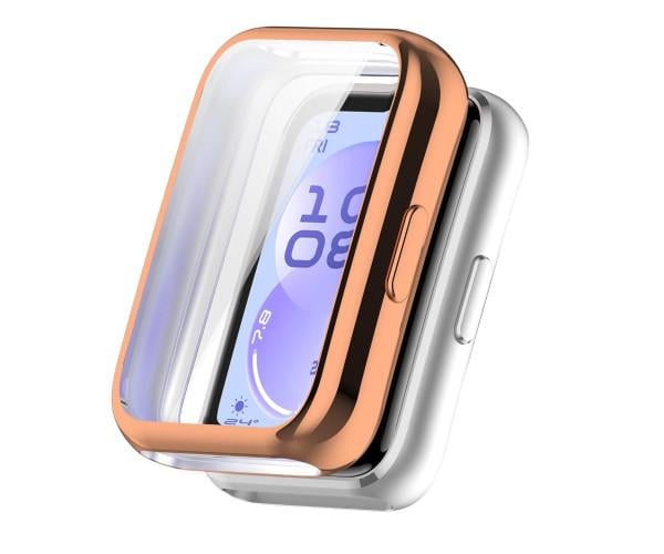Чохол силіконовий для Huawei Band 11 із захистом на екран Rose Gold