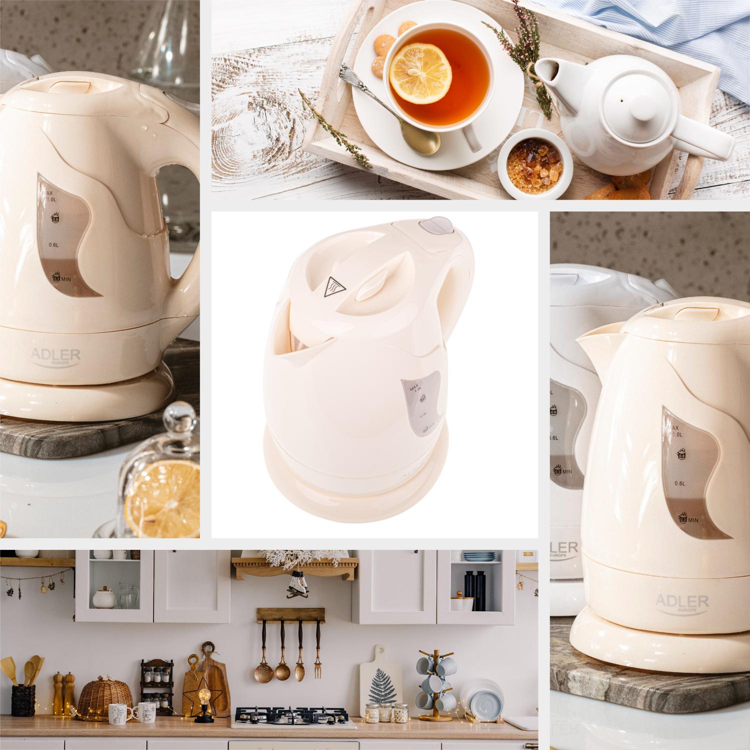 Электрочайник Adler AD 08 компактный 1 л Бежевый (28915329) - фото 7