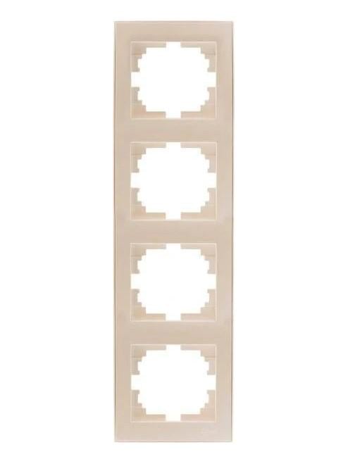 Рамка чотиримісна вертикальна Rain Перлинний білий (703-3030-154)