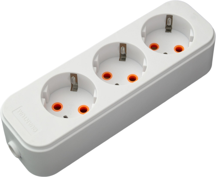 Колодка Quantum QM-КP-00310 3 поста с заземлением Белый (1025)