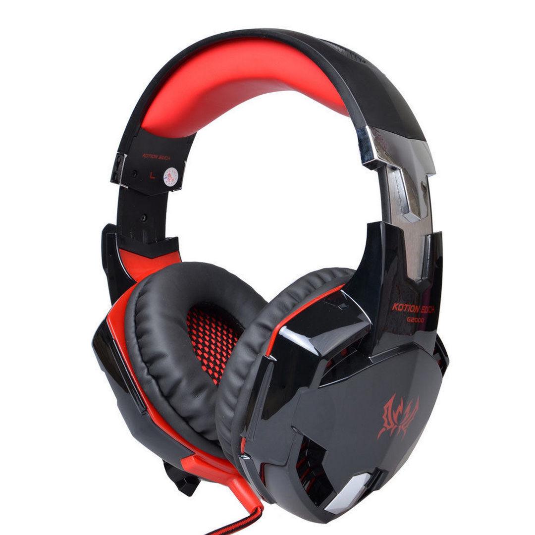 Навушники ігрові Kotion Each G2000 Pro Gaming Headset з мікрофоном і підсвічуванням Black/Red