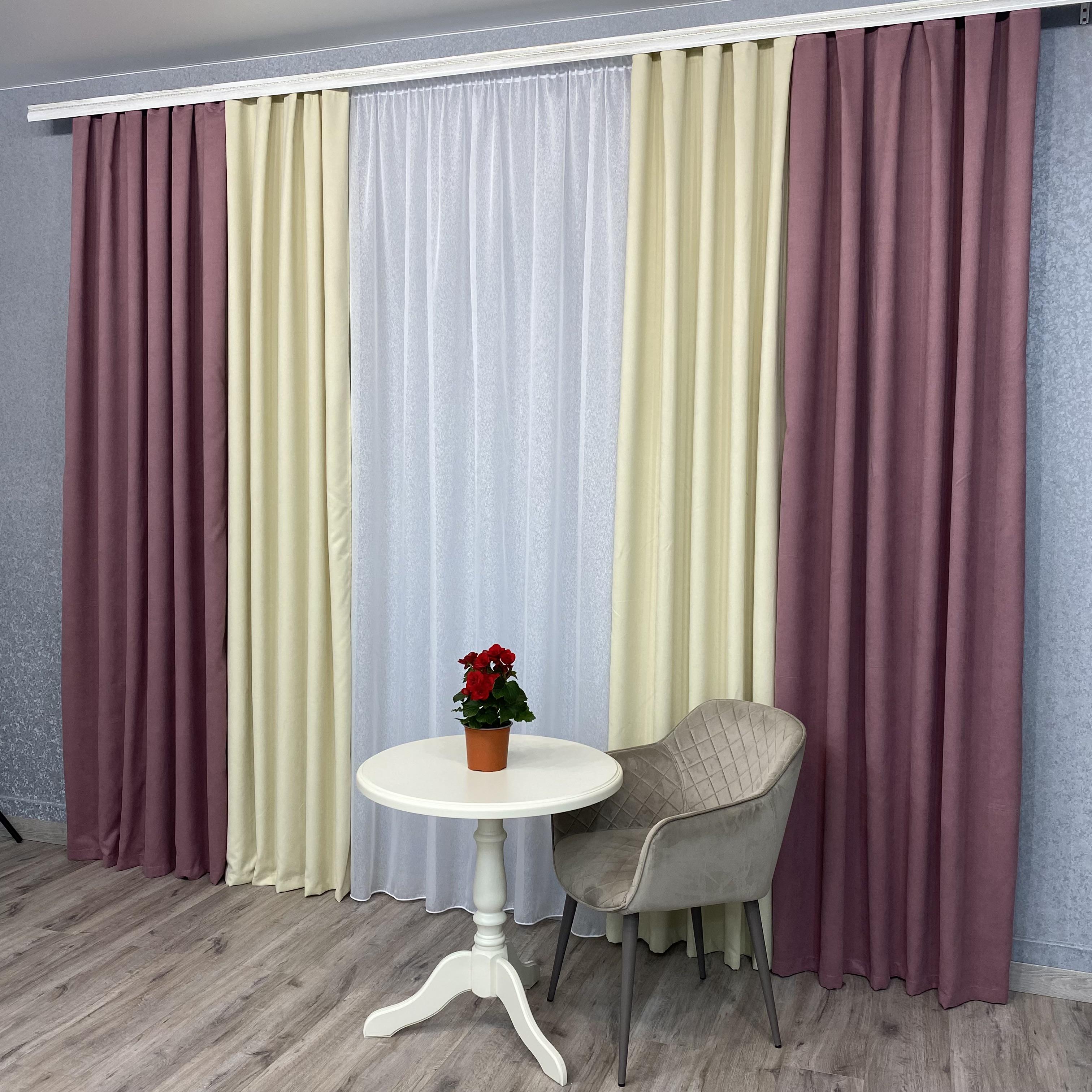 Шторы микровелюр TG Home Дуэт №450 1,50х2,70 м Пудровый/Кремовый (450-212/250) - фото 8 Шторы микровелюр TG Home Дуэт №450 1,50х2,70 м Пудровый/Кремовый (450-212/250) - фото 8