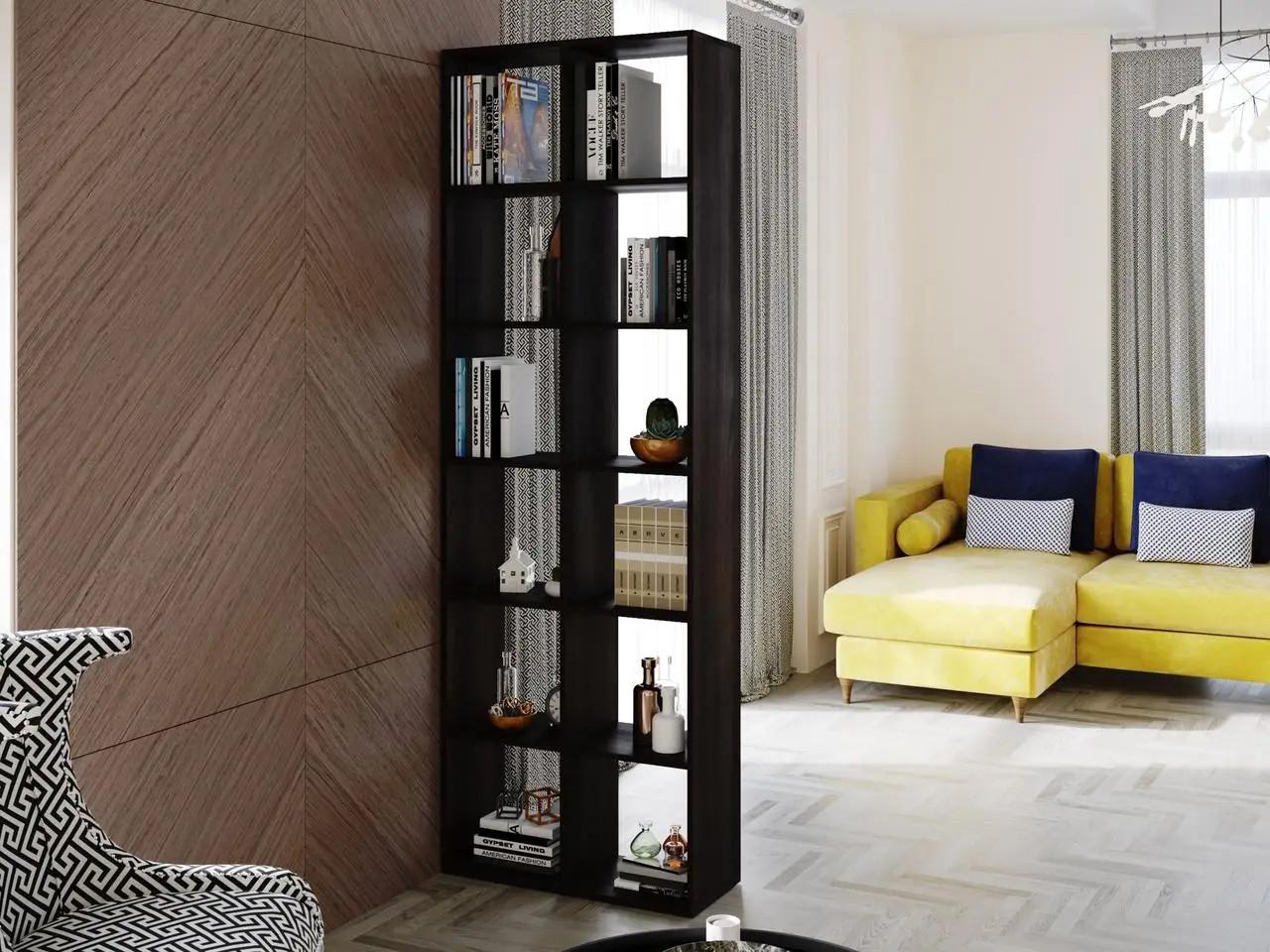 Стелаж на 12 комірок для книжок 2128х720х290 мм Венге (183183) Стелаж на 12 комірок для книжок 2128х720х290 мм Венге (183183)