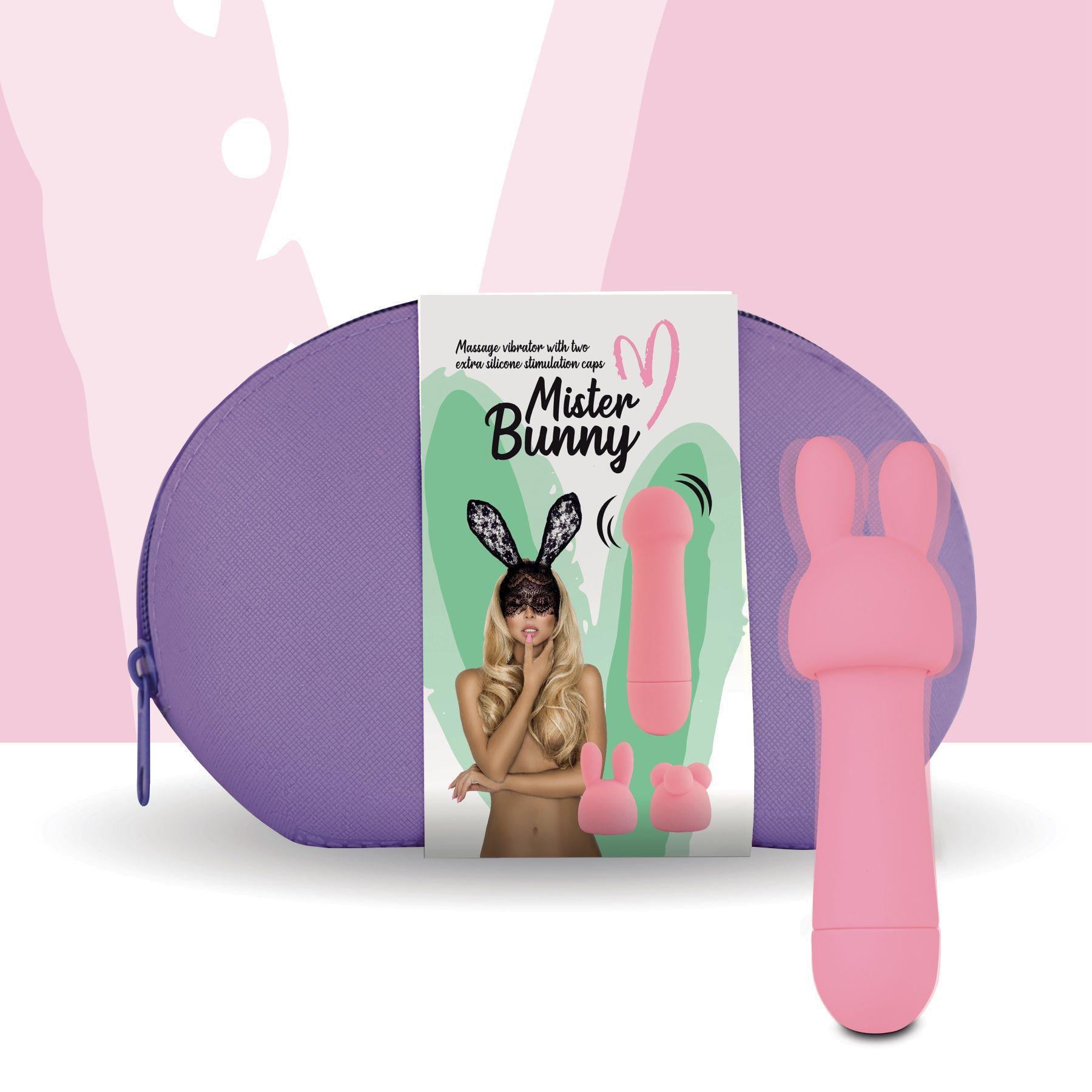 Вибратор мини FeelzToys Mister Bunny с двумя насадками Pink (SO4437)
