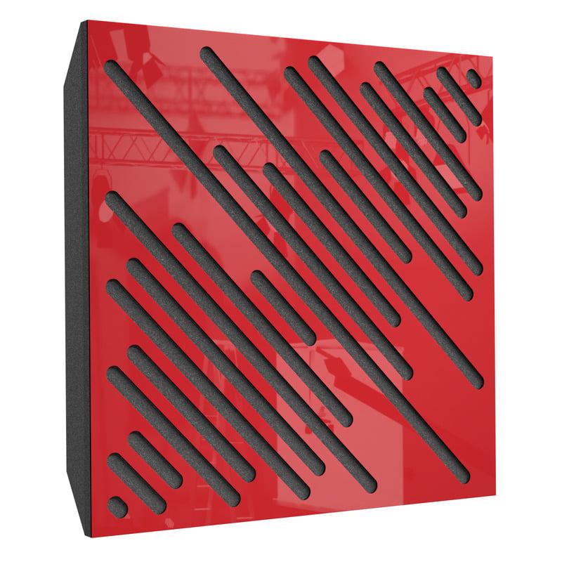 Акустическая панель Ecosound Diagonal Plastic 50х50 см 73 мм Красный (1060)