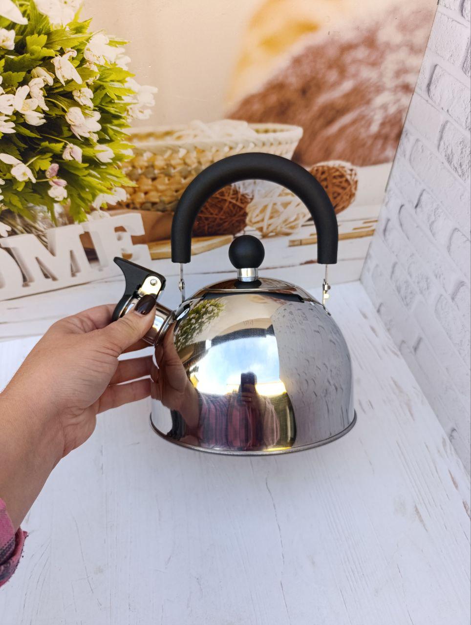 Чайник со свистком A-PLUS 1318 из нержавеющей стали 1,5 л Стальной (1318) - фото 3 Чайник со свистком A-PLUS 1318 из нержавеющей стали 1,5 л Стальной (1318) - фото 3