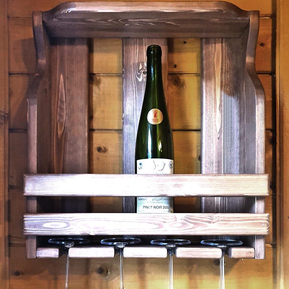 Полка для вина настенная из дерева Сикагура Лофира (ПНК-011939)