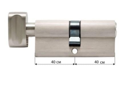 Цилиндр дверного замка OCTO PROFI ключ-барашек 40х40 мм (404018) - фото 2