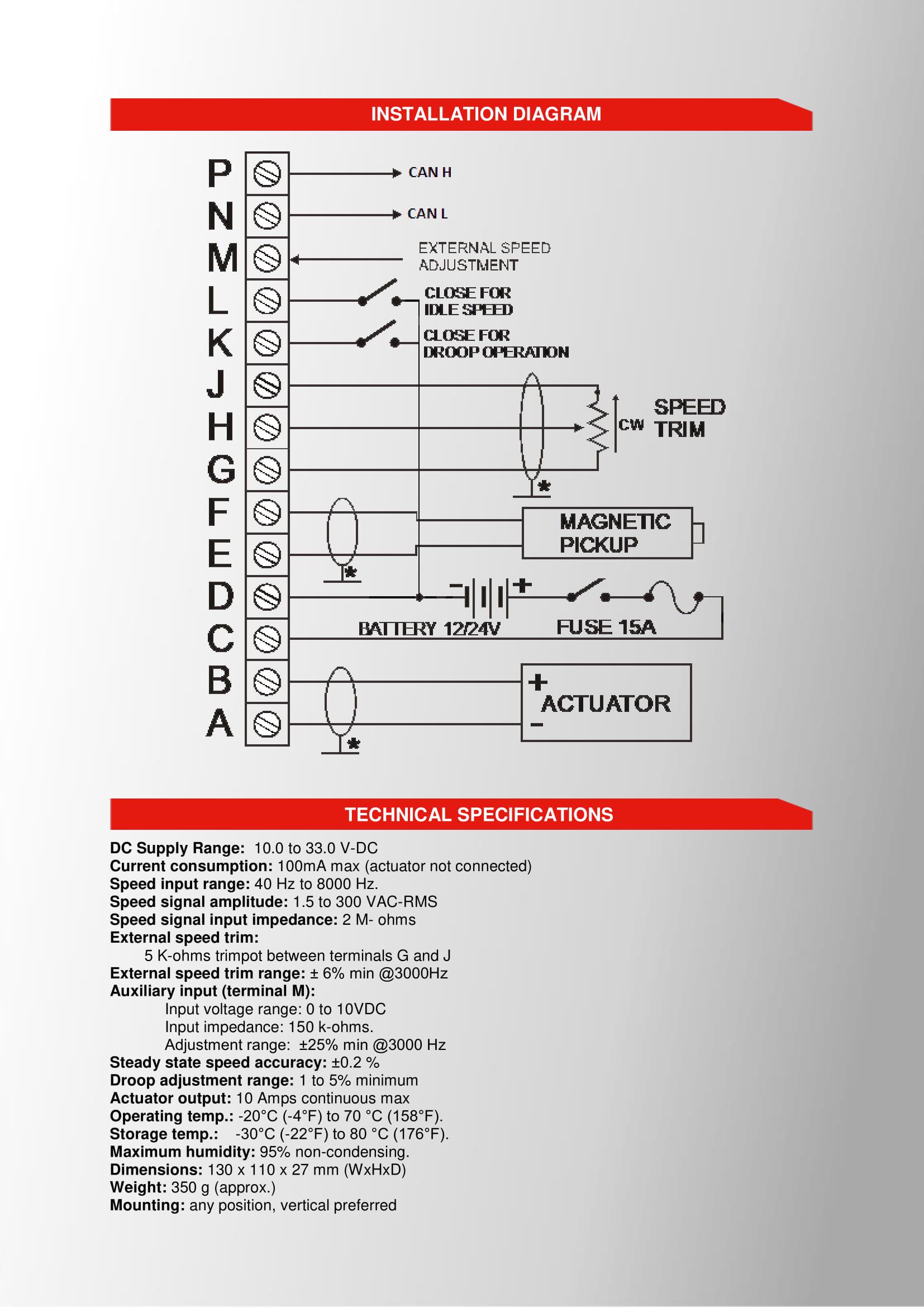 Цифровой контроллер управления частотой вращения двигателя DATAKOM DKG-255 MPU - фото 4 Цифровой контроллер управления частотой вращения двигателя DATAKOM DKG-255 MPU - фото 4
