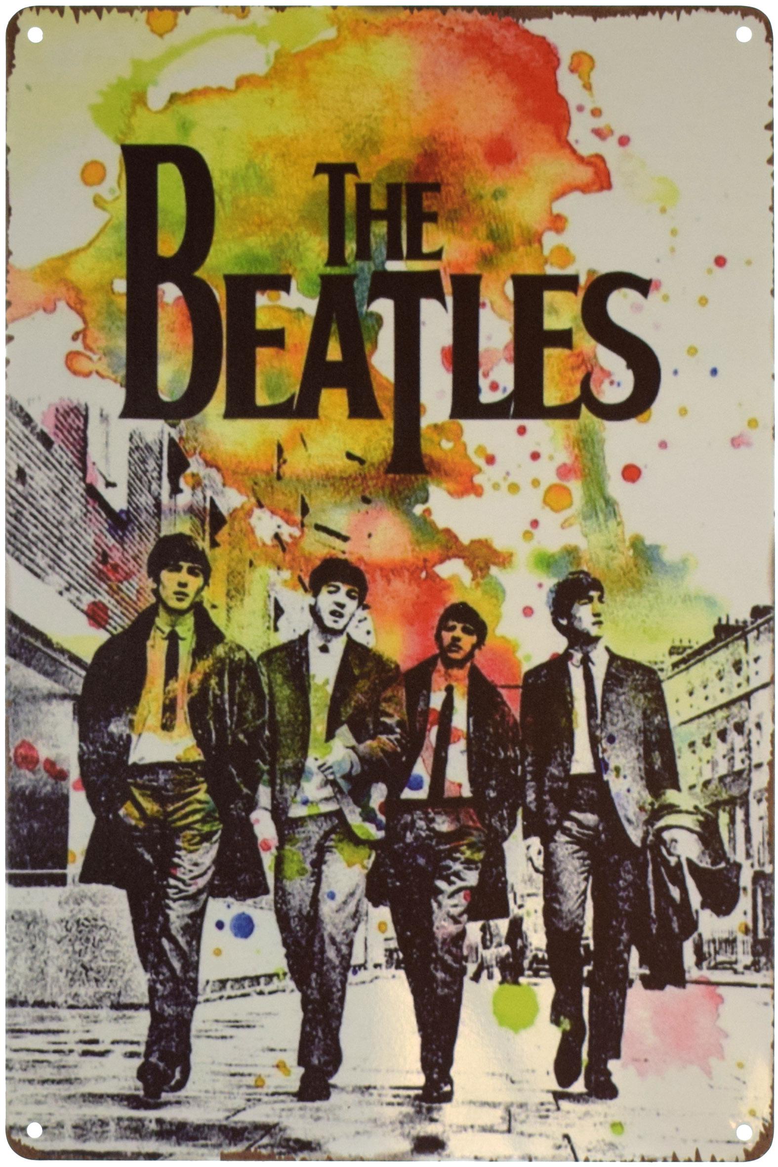 Табличка металлическая The Beatles Яркие 20x30 см