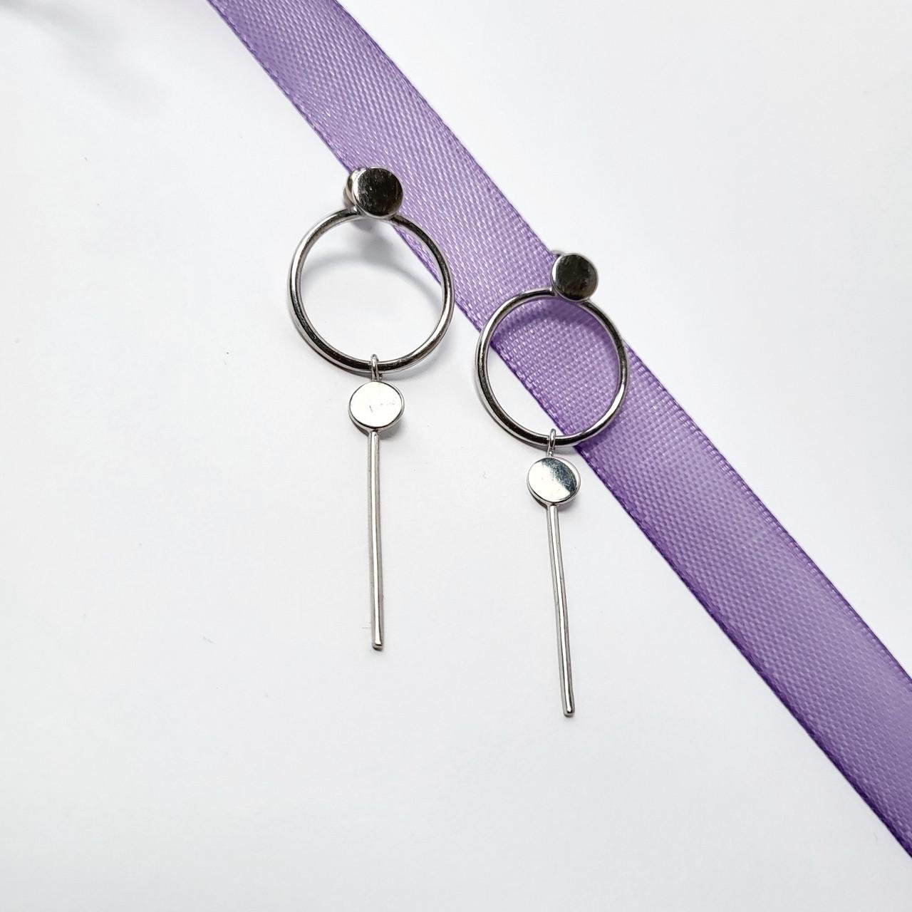 Серьги-гвоздики Круг на фиксаторах 925 пробы 3,61 г (1343)