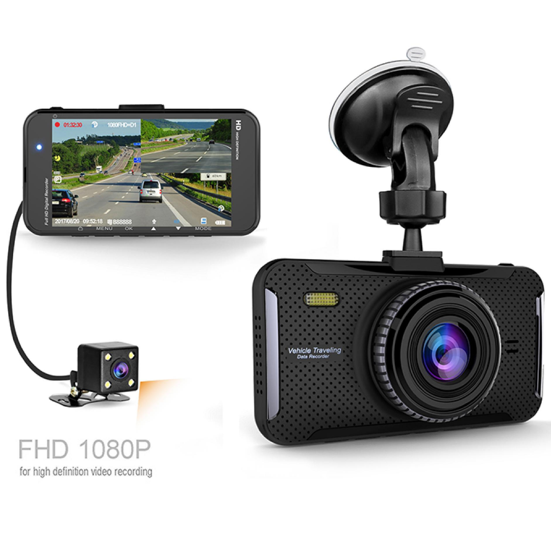 Видеорегистратор FULL HD 1080P Sunway с водонепроницаемой задней камерой Black - фото 7