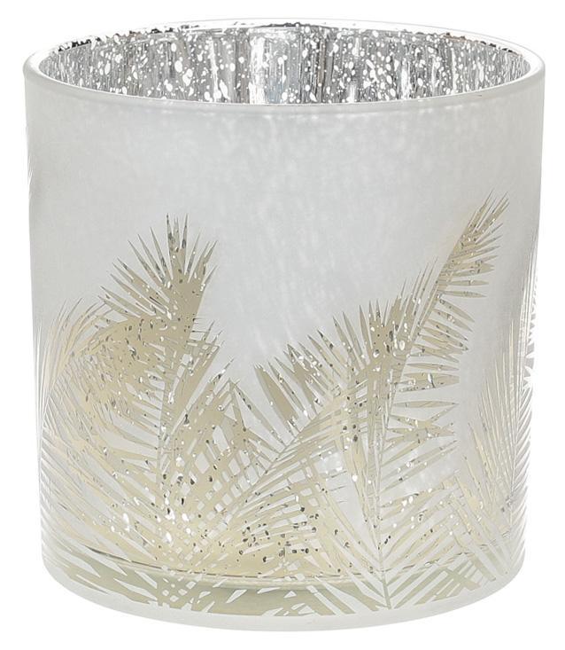 Подсвечник стеклянный Камыш 15х15 см Серебряный