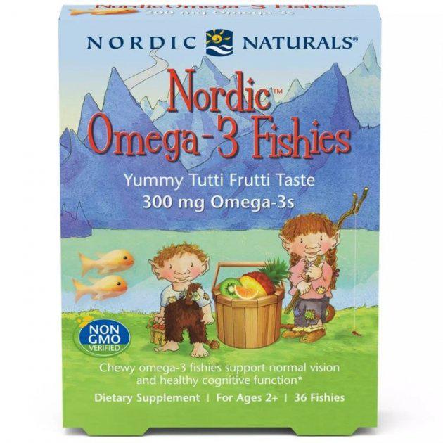Кислоты Nordic Naturals Nordic Omega-3 Fishies Фруктовый для детей 300 мг 36 таблеток (NOR-31130)