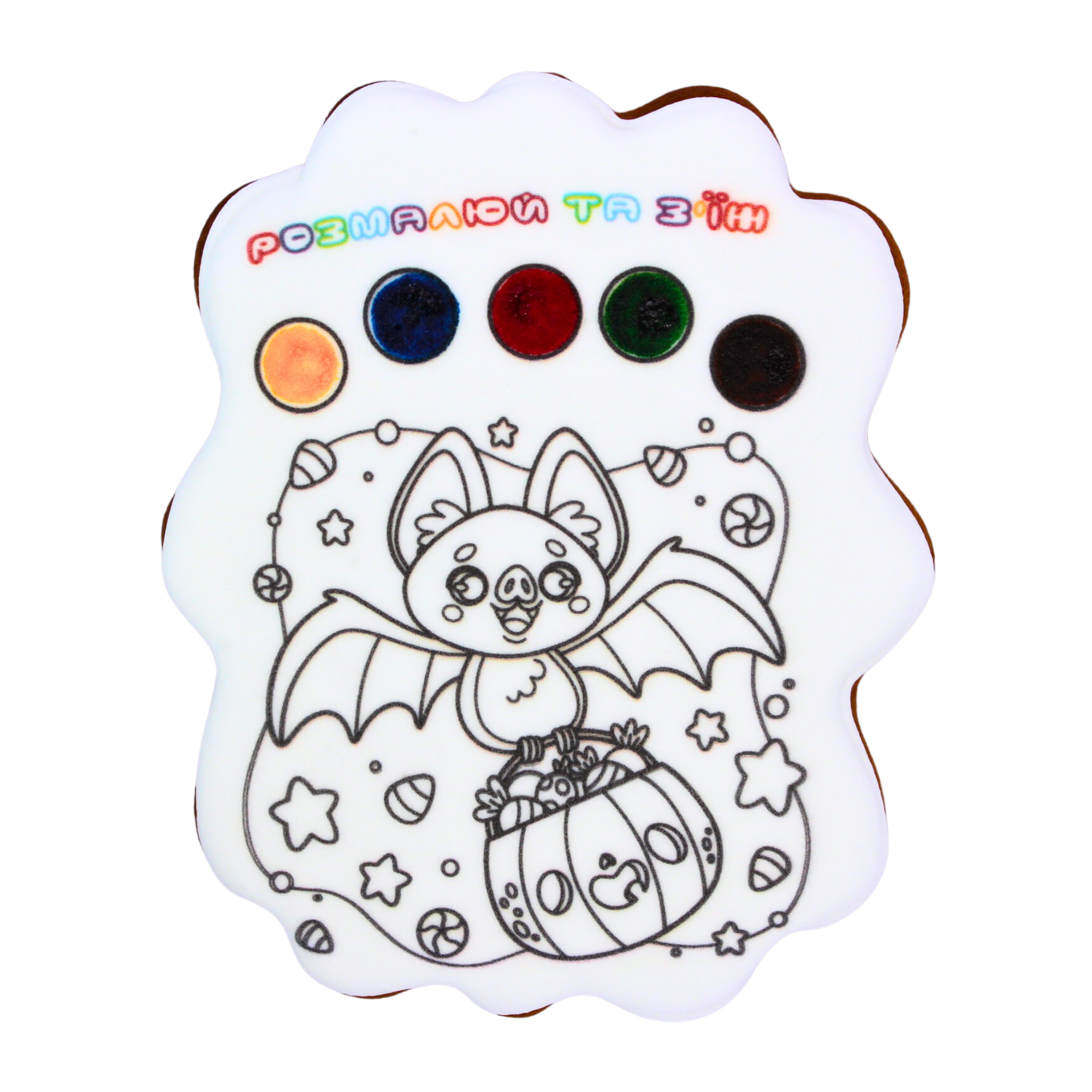 Пряник-раскраска Крафт Печиво Хэллоуин Летучая мышь 85 г