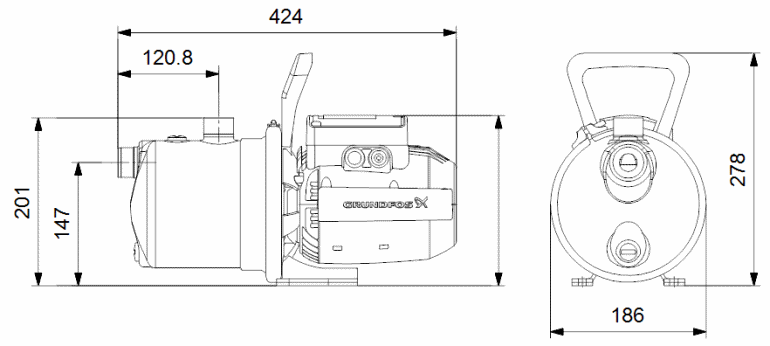 Установка підвищення тиску Grundfos JP 3-42 PM1 BBVP (99515135) - фото 2