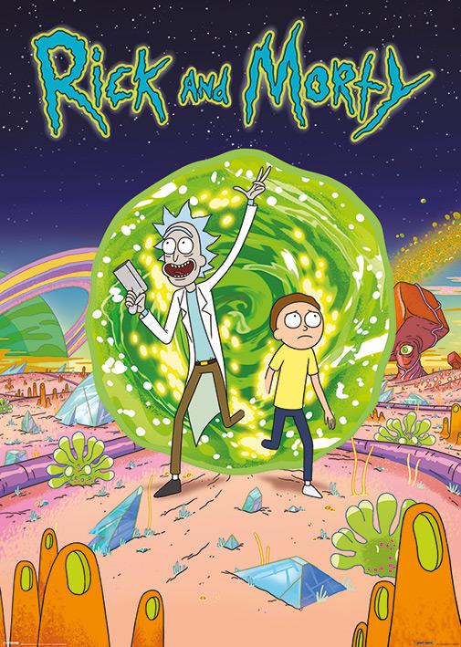 Постер плакат Рик и Морти Портал/Rick and Morty Portal 100x140 см
