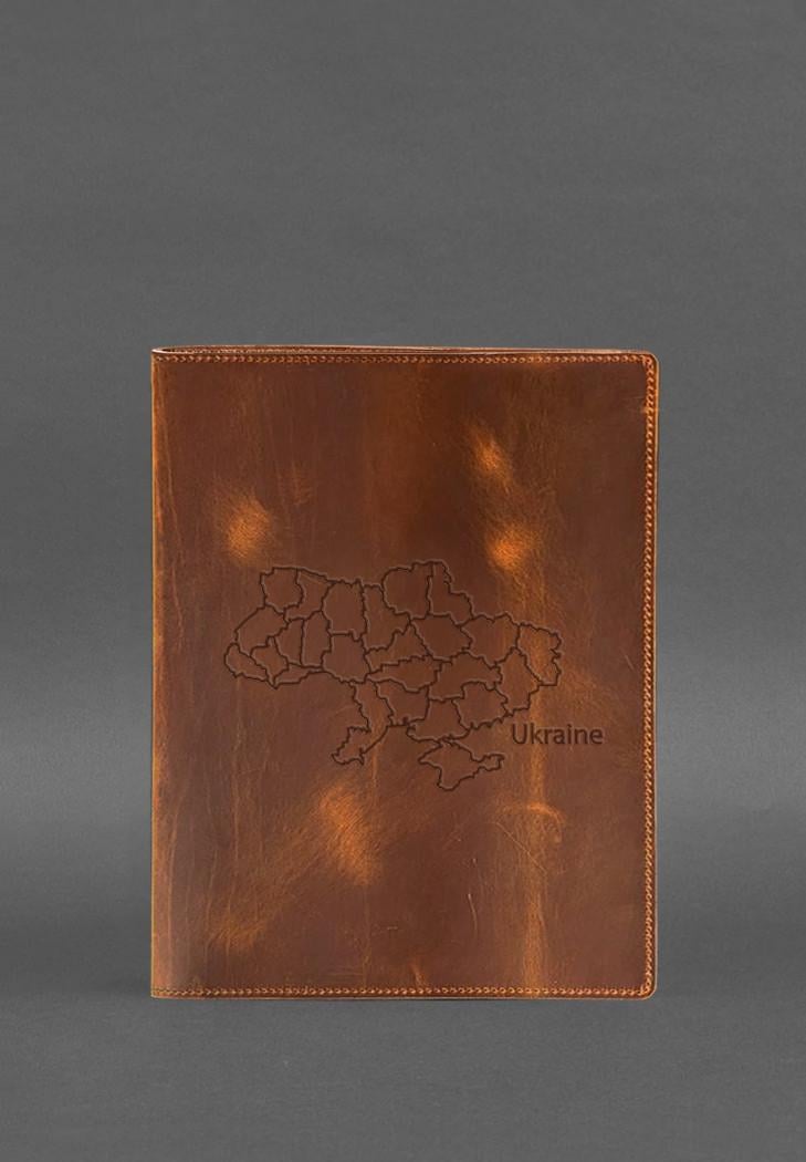 Шкіряна папка для документів 5.0 Crazy Horse з ефектом Pull Up Світло-коричневий (A-028857)