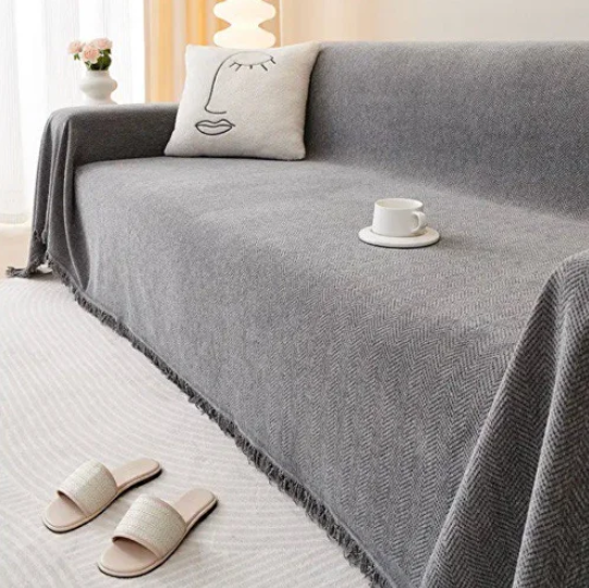 Покрывало с бахромой защитит обивку C00341-3 180х260 см Серый Покрывало с бахромой защитит обивку C00341-3 180х260 см Серый